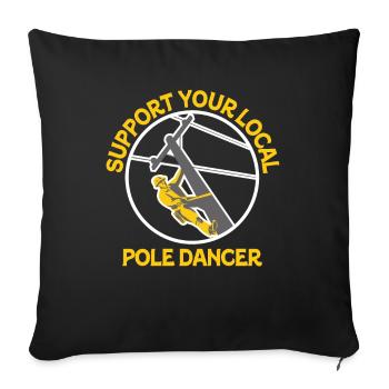 American Lineman Powerline Worker Design - Sofa pillowcase 17,3'' x 17,3'' (45 x 45 cm) - black - Front