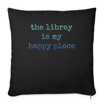 Bibliothèque livre amant lecture rat de bibliothèque - Housse de coussin décorative 45 x 45 cm - noir - Devant