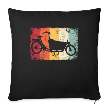 Lastenfahrrad Lastenrad Cargo Bike Cargobike - Sofa pillowcase 17,3'' x 17,3'' (45 x 45 cm) - black - Front
