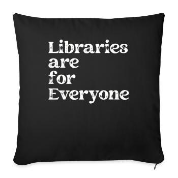 Les bibliothèques s’adressent à tous les amoureux des livres - Housse de coussin décorative 45 x 45 cm - noir - Devant