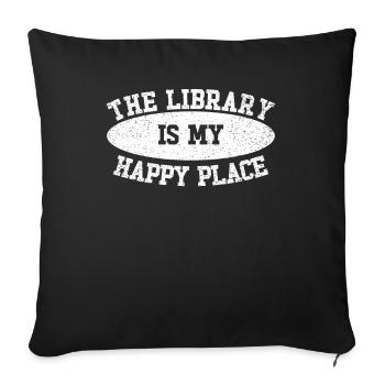 Library Book Lover Reading Bookworm - Sofa pillowcase 17,3'' x 17,3'' (45 x 45 cm) - black - Front