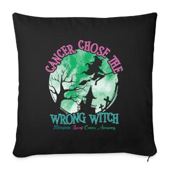 Cancer Witch Metastatic Breast Cancer - Sofa pillowcase 17,3'' x 17,3'' (45 x 45 cm) - black - Front