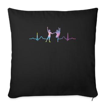 Ballett Tänzer Herzschlag Ekg Ballerina - Sofakissenbezug 45 x 45 cm - Schwarz - Vorne