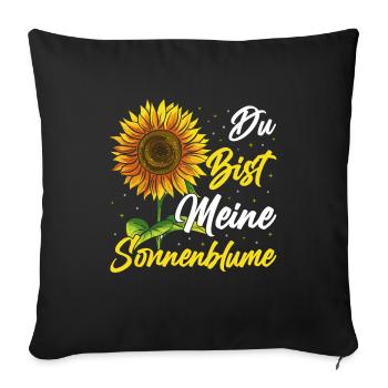 Tu es mon jardin de partenariat de tournesols - Housse de coussin décorative 45 x 45 cm - noir - Devant