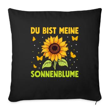 Tu es mon jardin de partenariat de tournesols - Housse de coussin décorative 45 x 45 cm - noir - Devant