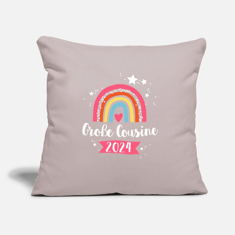 Ich werde Große Cousine 2024 Mädchen Regenbogen Sofakissenbezug 45 x 45 cm