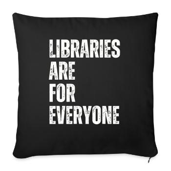 Les bibliothèques s’adressent à tous les amoureux des livres - Housse de coussin décorative 45 x 45 cm - noir - Devant