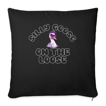 L’oie stupide en liberté - Housse de coussin décorative 45 x 45 cm - noir - Devant