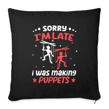 Marionnettistes pour marionnettes et marionnettes - Housse de coussin décorative 45 x 45 cm - noir - Devant
