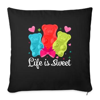 Les oursons en gélatine rendent la vie plus douce - Housse de coussin décorative 45 x 45 cm - noir - Devant