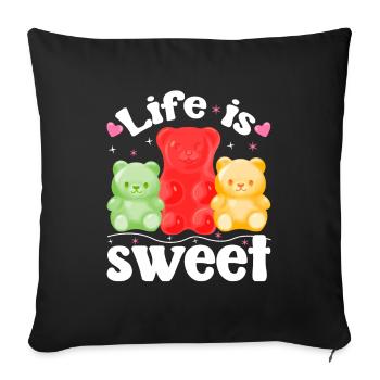 Les oursons en gélatine rendent la vie plus douce - Housse de coussin décorative 45 x 45 cm - noir - Devant