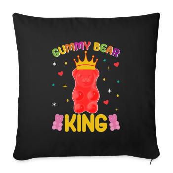 Gümmibär König der Süßigkeiten - Sofakissenbezug 45 x 45 cm - Schwarz - Vorne