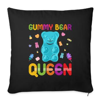 Gümmibär Königin der Süßigkeiten - Sofakissenbezug 45 x 45 cm - Schwarz - Vorne