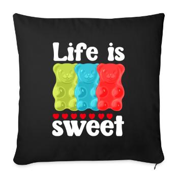 Les oursons en gélatine rendent la vie plus douce - Housse de coussin décorative 45 x 45 cm - noir - Devant