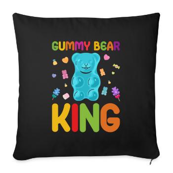 Gümmibär König der Süßigkeiten - Sofakissenbezug 45 x 45 cm - Schwarz - Vorne