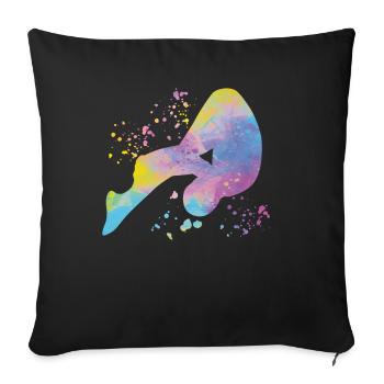 Diving, Synchronized Diving, Artistic Jumping - Sofa pillowcase 17,3'' x 17,3'' (45 x 45 cm) - black - Front