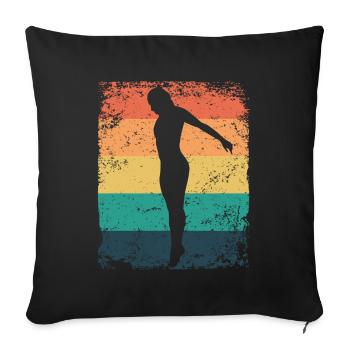 Diving, Artistic Jumping, Synchronized Diving - Sofa pillowcase 17,3'' x 17,3'' (45 x 45 cm) - black - Front