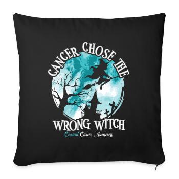 Cancer Witch Teal White Cervical Cancer - Sofa pillowcase 17,3'' x 17,3'' (45 x 45 cm) - black - Front