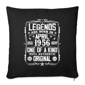 Les Légendes Sont Nées En Avril 1956 - Cadeau 1956 - Housse de coussin décorative 45 x 45 cm - noir - Devant