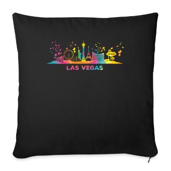 Las Vegans Skyline Cityscape Las Vegas - Sofa pillowcase 17,3'' x 17,3'' (45 x 45 cm) - black - Front