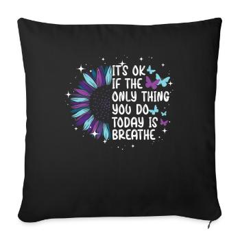 Sensibilisation à la prévention du suicide - Housse de coussin décorative 45 x 45 cm - noir - Devant