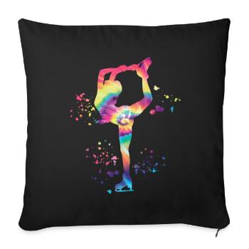 Patineur artistique Patinage sur glace Patinage artistique - Housse de coussin décorative 45 x 45 cm - noir - Devant
