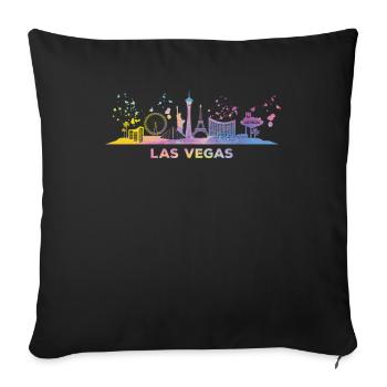 Las Vegans Skyline Cityscape Las Vegas - Sofa pillowcase 17,3'' x 17,3'' (45 x 45 cm) - black - Front