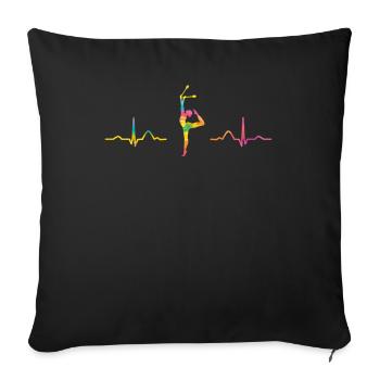 Clubs de gymnastique ECG Gymnastique rythmique - Housse de coussin décorative 45 x 45 cm - noir - Devant