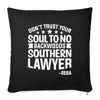 Do not trust a lawyer from the south - Sofa pillowcase 17,3'' x 17,3'' (45 x 45 cm) - black - Front
