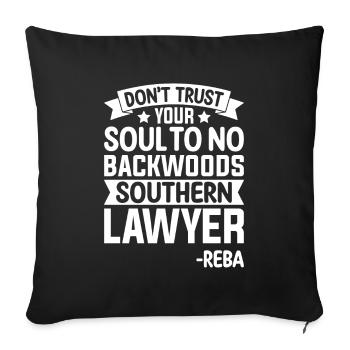 Do not trust a lawyer from the south - Sofa pillowcase 17,3'' x 17,3'' (45 x 45 cm) - black - Front
