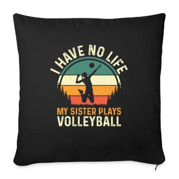 Volleyball Sister Volleyball Siblings - Sofa pillowcase 17,3'' x 17,3'' (45 x 45 cm) - black - Front
