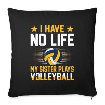 Volleyball Sister Volleyball Siblings - Sofa pillowcase 17,3'' x 17,3'' (45 x 45 cm) - black - Front