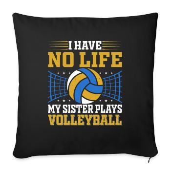 Volleyball Sister Volleyball Player Siblings - Sofa pillowcase 17,3'' x 17,3'' (45 x 45 cm) - black - Front