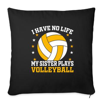 Volleyball Sister Volleyball Siblings - Sofa pillowcase 17,3'' x 17,3'' (45 x 45 cm) - black - Front