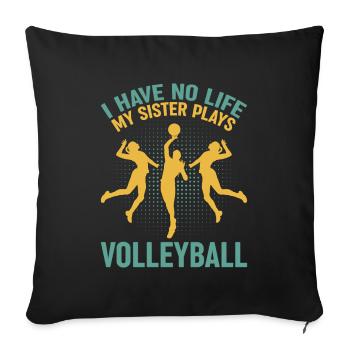 Volleyball Sister Volleyball Player Siblings - Sofa pillowcase 17,3'' x 17,3'' (45 x 45 cm) - black - Front