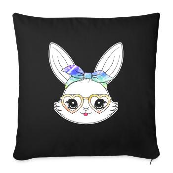 Easter Bunny Care Little Cute Bunny - Sofa pillowcase 17,3'' x 17,3'' (45 x 45 cm) - black - Front