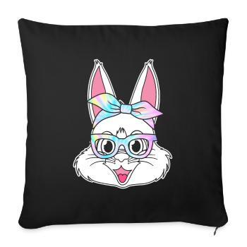 Easter Bunny Care for Little Cute Bunnies - Sofa pillowcase 17,3'' x 17,3'' (45 x 45 cm) - black - Front