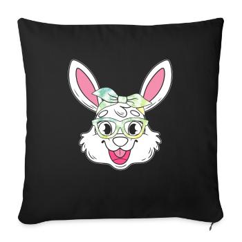 Easter Bunny Care for Little Cute Bunnies - Sofa pillowcase 17,3'' x 17,3'' (45 x 45 cm) - black - Front