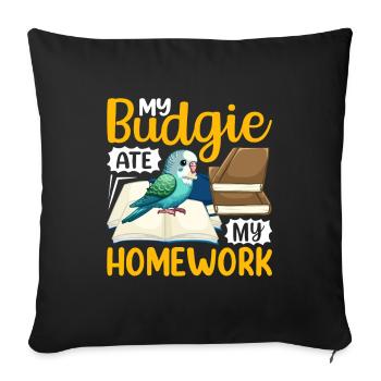 Ma perruche a mangé les devoirs - Housse de coussin décorative 45 x 45 cm - noir - Devant