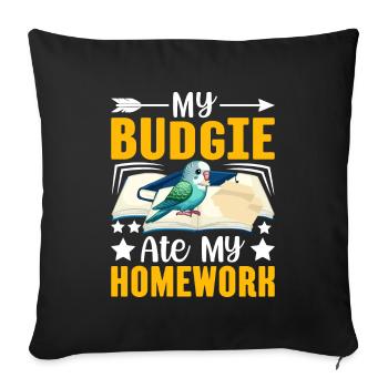 Ma perruche a mangé ses devoirs - Housse de coussin décorative 45 x 45 cm - noir - Devant