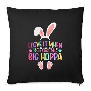 J’adore quand tu m’appelles Big Hoppa - Housse de coussin décorative 45 x 45 cm - noir - Devant