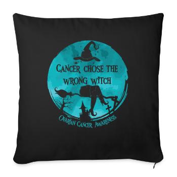 Cancer Witch Teal Ovarian Cancer - Sofa pillowcase 17,3'' x 17,3'' (45 x 45 cm) - black - Front