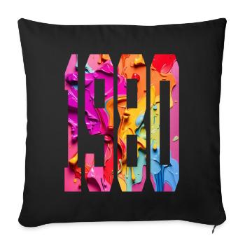 BUNT 46TH BIRTHDAY 1980 - Sofa pillowcase 17,3'' x 17,3'' (45 x 45 cm) - black - Front
