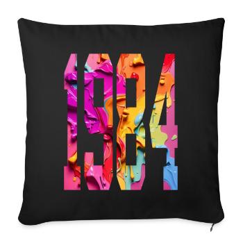 BUNT 42ND BIRTHDAY 1984 - Sofa pillowcase 17,3'' x 17,3'' (45 x 45 cm) - black - Front