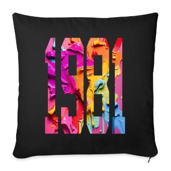 BUNT 45TH BIRTHDAY 1981 - Sofa pillowcase 17,3'' x 17,3'' (45 x 45 cm) - black - Front