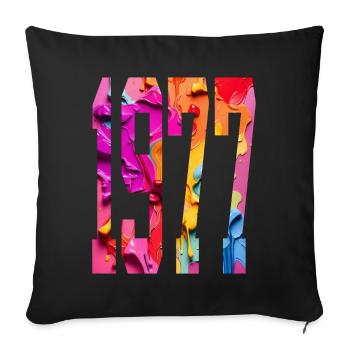 BUNT 49TH BIRTHDAY 1977 - Sofa pillowcase 17,3'' x 17,3'' (45 x 45 cm) - black - Front
