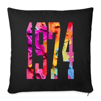 BUNT 52ND BIRTHDAY 1974 - Sofa pillowcase 17,3'' x 17,3'' (45 x 45 cm) - black - Front