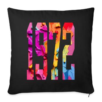 BUNT 54TH BIRTHDAY 1972 - Sofa pillowcase 17,3'' x 17,3'' (45 x 45 cm) - black - Front