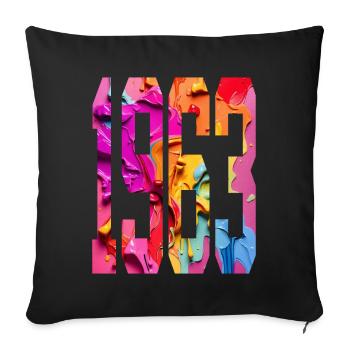 BUNT 63RD BIRTHDAY 1963 - Sofa pillowcase 17,3'' x 17,3'' (45 x 45 cm) - black - Front