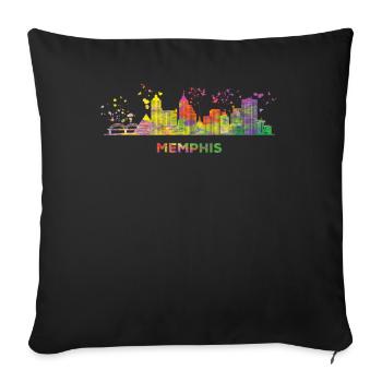 Memphean Skyline Memphis - Sofa pillowcase 17,3'' x 17,3'' (45 x 45 cm) - black - Front